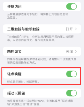 汤阴苹果授权维修站分享iPhone轻点无法唤醒怎么办